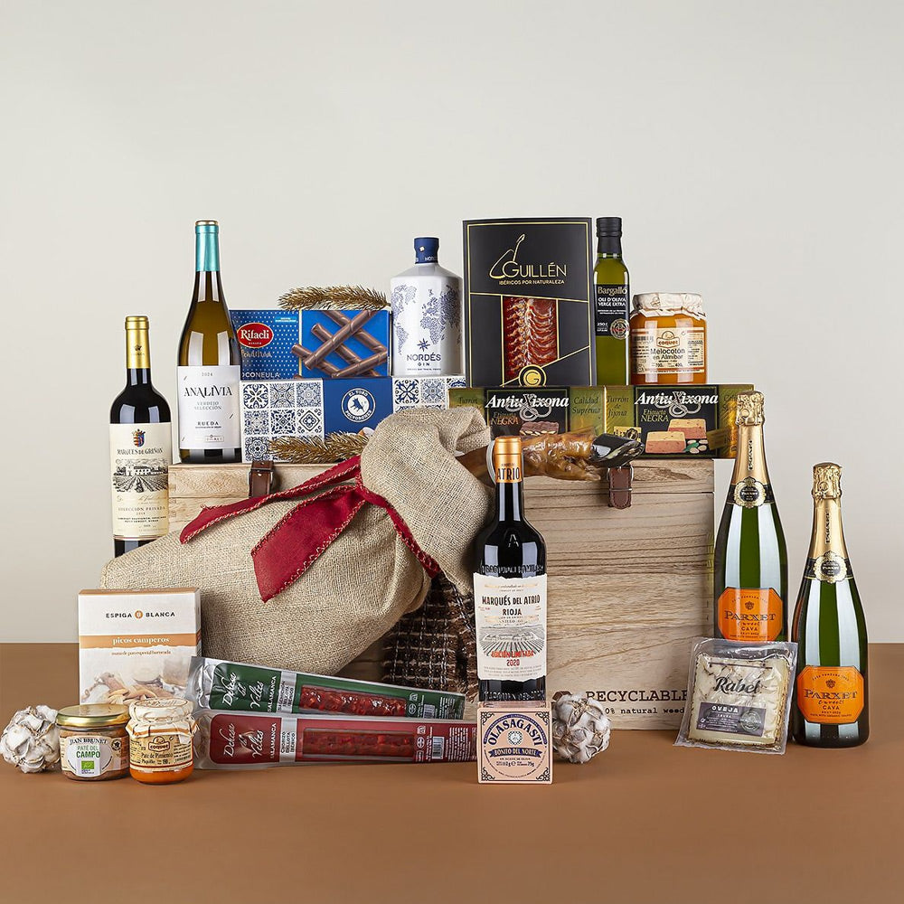 Baúl de Navidad Gourmet con Paleta Gran Reserva "Joyas de la Serranía"
