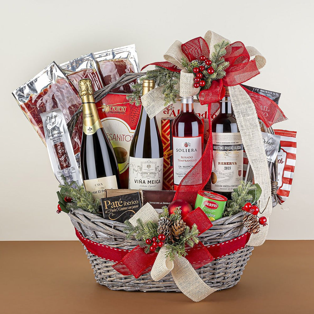 Cesta de Navidad con Loncheado de Paleta y Embutidos Ibéricos
