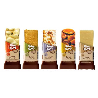 Case of 5 Natural Bars of Almond Soufflé Nougat Vicens Sport