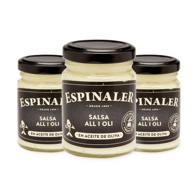 Pack of 3 Jars of Salsa "All i Oli" Espinaler of 140gr