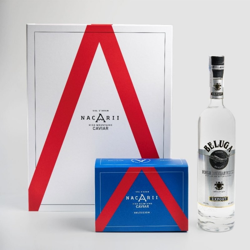 Caviar Nacarii Selección and Beluga Vodka Case