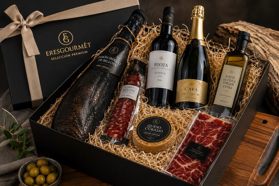 Qué regalar en un lote gourmet: ideas con jamón, vino y productos españoles