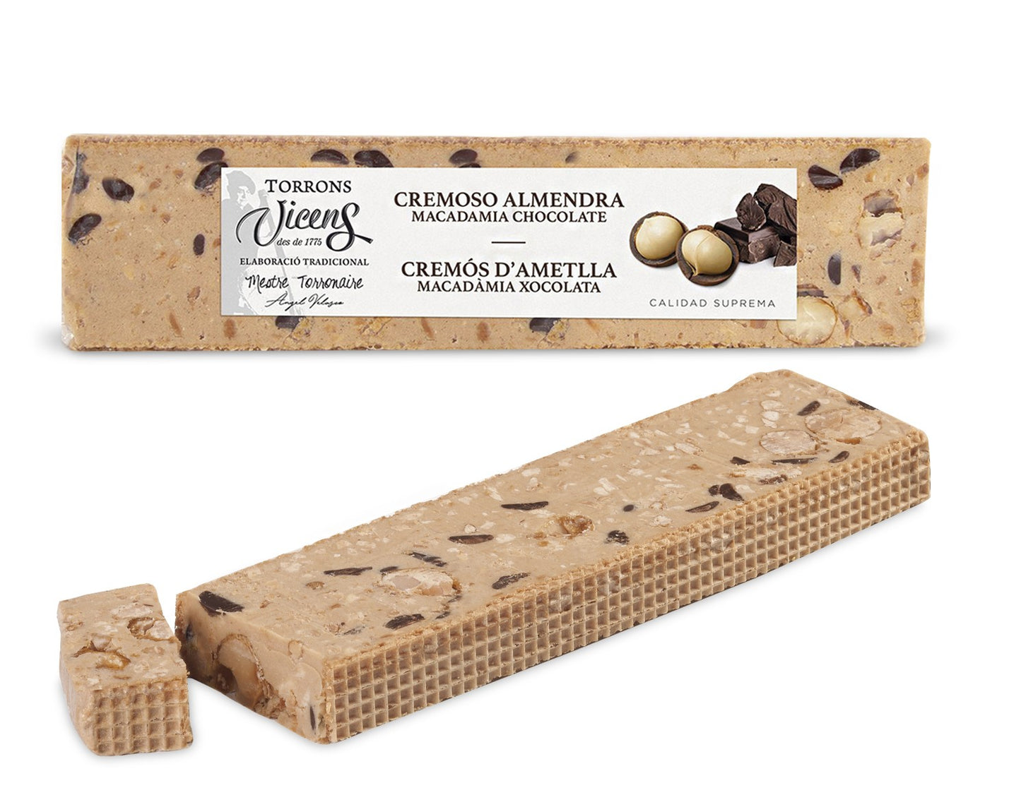 Creamy Almond Nougat with Caramelized Macadamia and Chocolate 300g