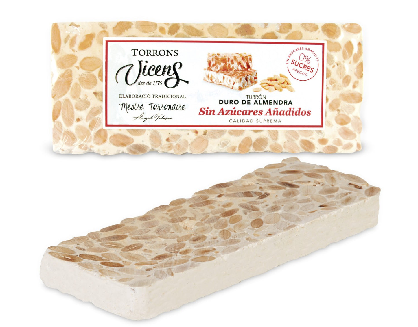 Nougat dur aux amandes sans sucre 250gr