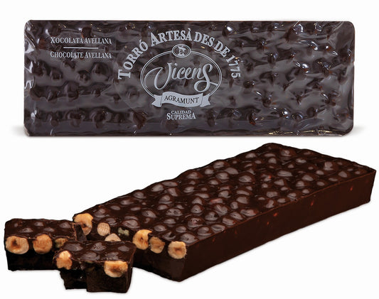 Turrón de Chocolate Bitter con Avellana 500g