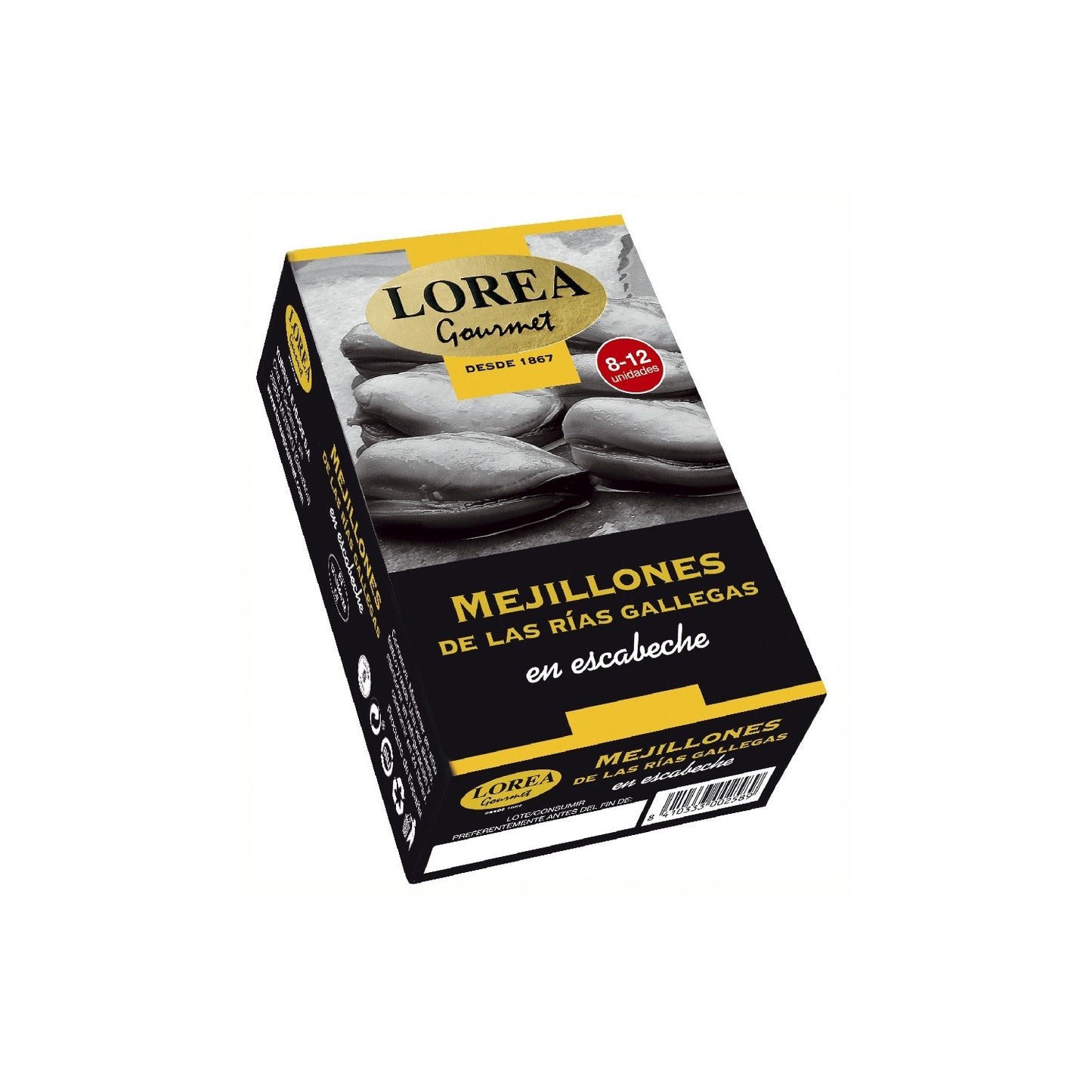 LOREA pickled mussels tin 8/12 units