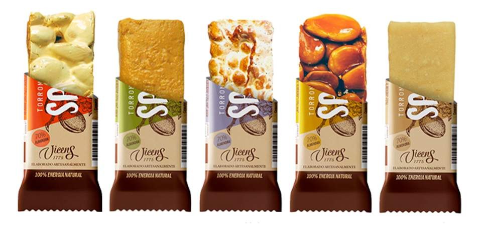 Case of 5 Vicens Sport Natural Hard Almond Nougat Bars