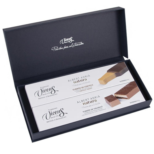 Box of 2 Albert Adrià Turrones of 300g - Beer and Tiramisu Turron