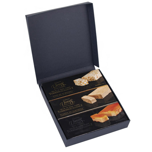 Caisse de 3 nougats artisanaux Excellence de 150g - Nougat Dur, Tendre et Jaune