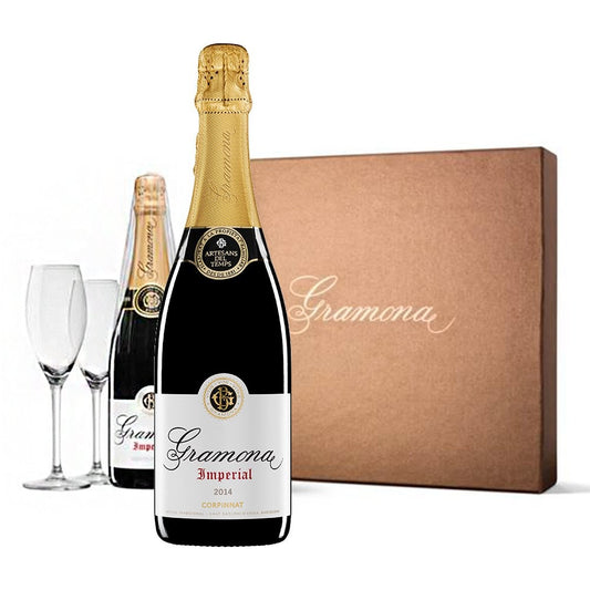 Case of 2 glasses + 2 bottles Gramona Imperial Gran Reserva Brut