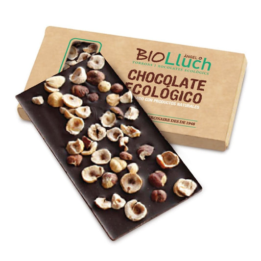 Dark Chocolate with Hazelnuts and 72% Organic Cocoa 75g