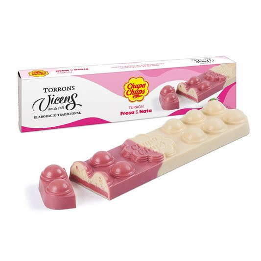 Turrón Chupa Chups de Fresa y Nata 300g en Estuche