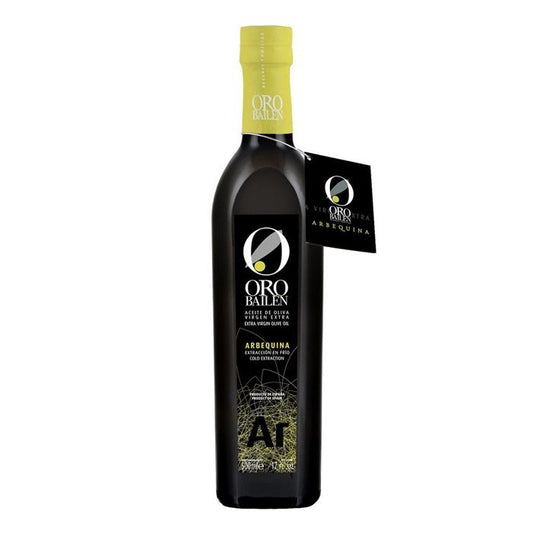 Oro Bailén olive oil in a 500ml glass bottle, Arbequina variety (12 units)