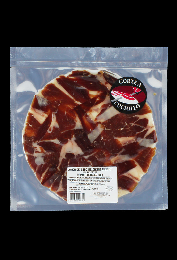 Jamón Cebo Campo Ibérico corte a cuchillo (80gr)