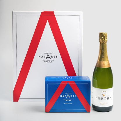 Coffret de caviar Nacarii Selection et Bertha Cava