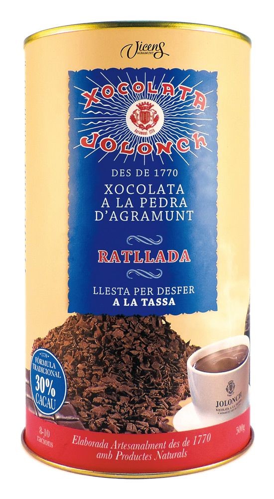 Chocolate rallado Jolonch 35% Cacao en tubo de 500gr