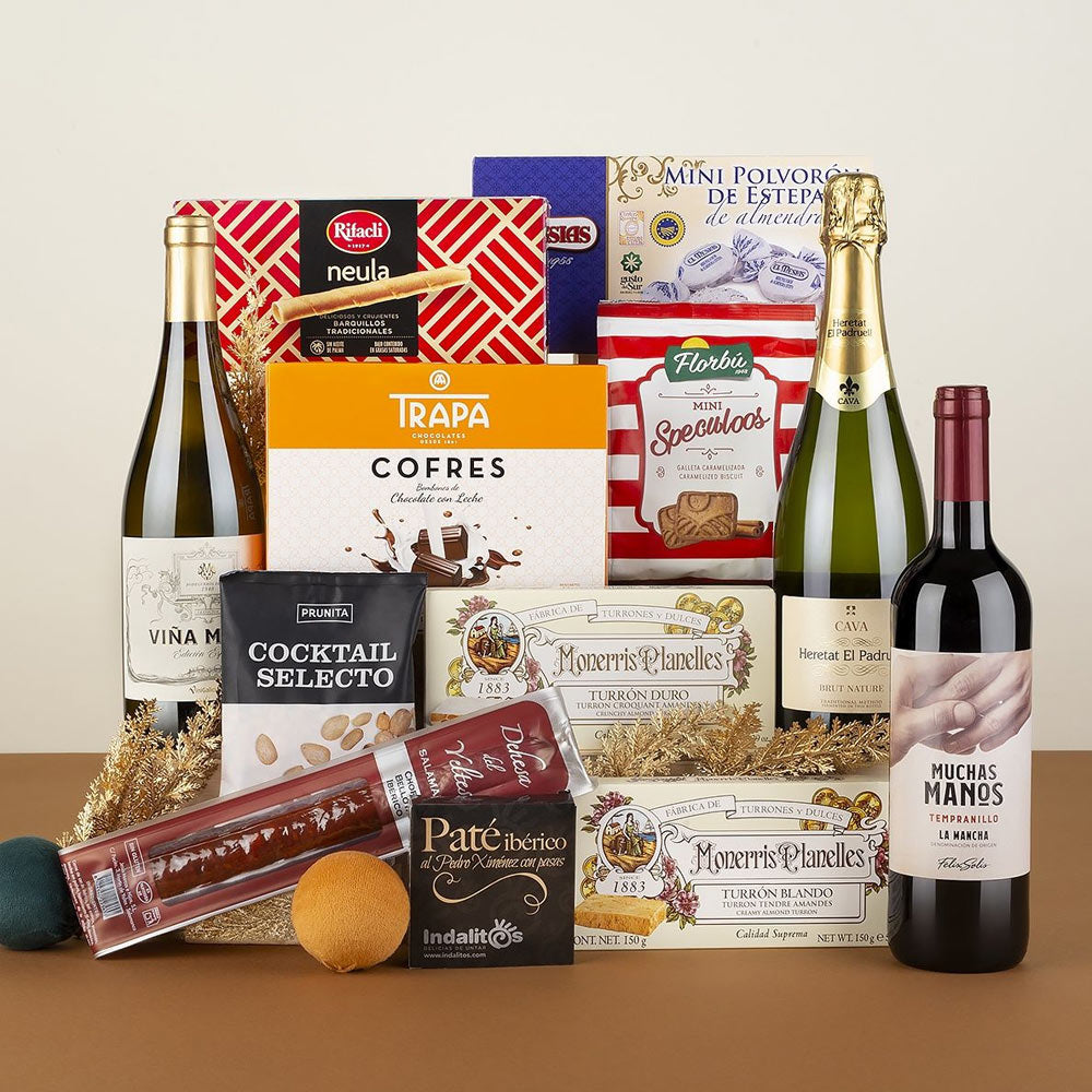 Lote de Navidad con Selección Gourmet de Embutidos Ibéricos, Cava y Dulces Tradicionales
