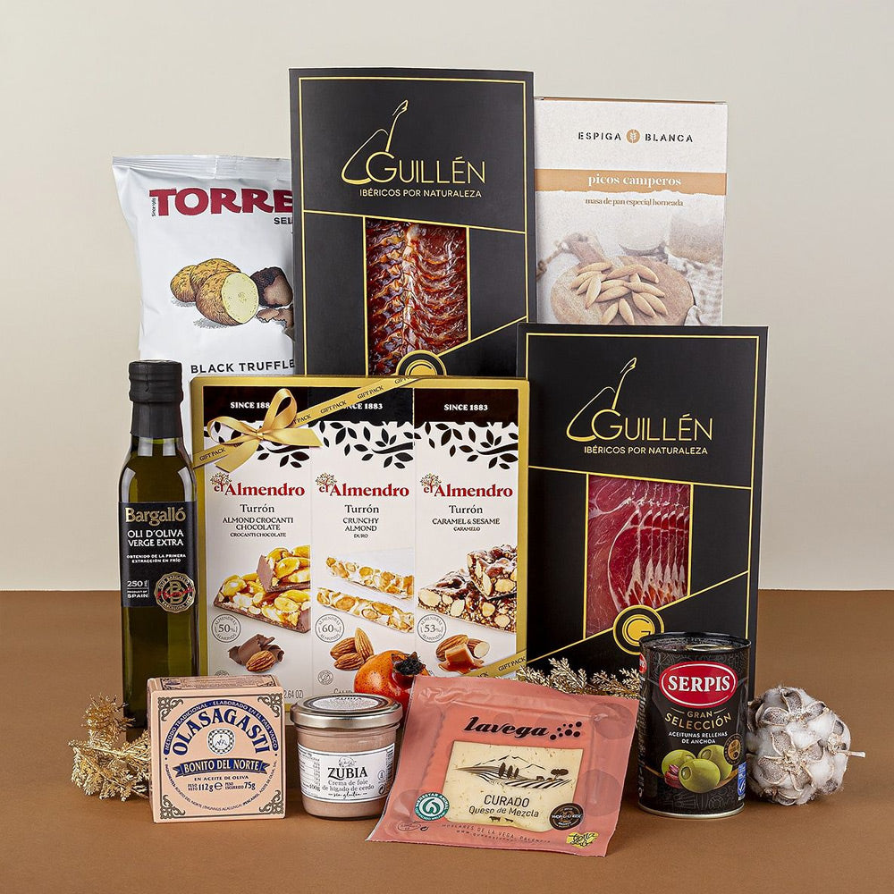 Lote de Navidad Gourmet con productos Gastronómicos Premium y Loncheados Ibéricos